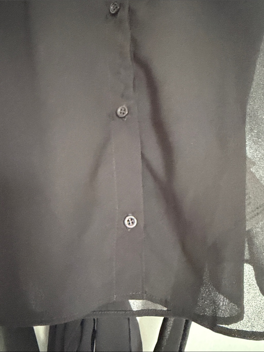 MSGM Black Ruffle Sleeve Button-Front Blouse - Picture 6 of 11